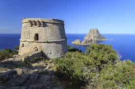 Es Vedrà viewpoint and pirate tower.